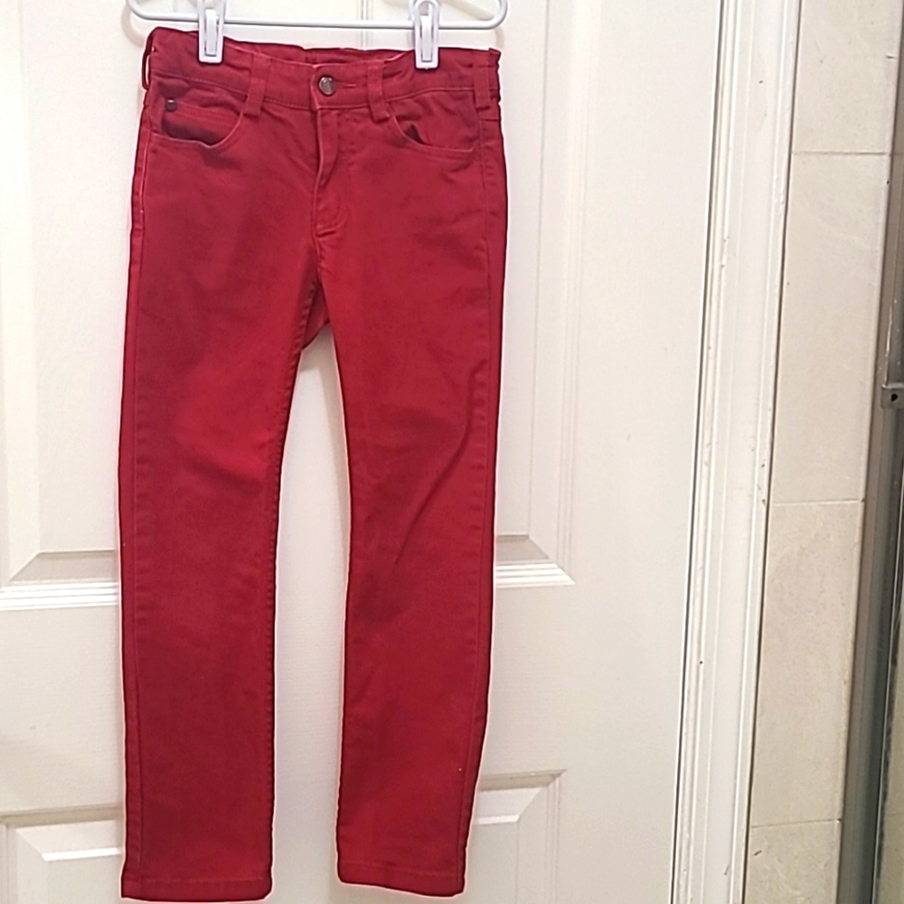 Jacadi - Paris  France Slim-Fit Red Jeans for a Girl. Size 6A.